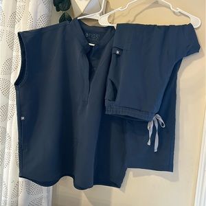 figs scrub set blue/gray xl
